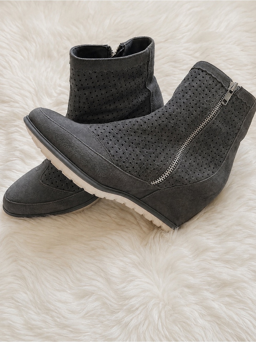 Adam Tucker 'Bree' Steel Gray Hidden Wedge Bootie - Size 6